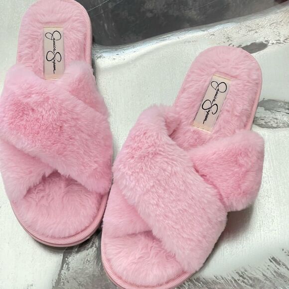 Jessica Simpson Women's Cross Band Soft Plush Memory Foam House Slipper Size 6/7 - Picture 5 of 13